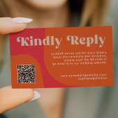 Carte D'accompagnement QR Code retro wedding budget online RSVP