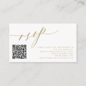 Carte D'accompagnement QR code RSVP moderne or photo mariage site Web (Devant)