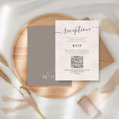 Carte D'accompagnement QR Code RSVP Online Blush Réception Florale Simple