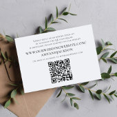 Carte D'accompagnement QR Code RSVP Online Light Blue Gold Eucalyptus