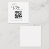 Carte D'accompagnement QR Code RSVP Site Mariage Élégant (Devant / Derrière)