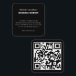 Carte D'accompagnement QR Code RSVP Site Web Mariage en ligne Simple Noir<br><div class="desc">QR Code RSVP Site Web Mariage en ligne Carte de boîtier noir simple</div>