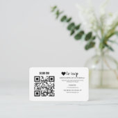 Carte D'accompagnement QR Code RSVP Wedding Website Simple Photo Response (Debout devant)