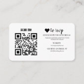 Carte D'accompagnement QR Code RSVP Wedding Website Simple Photo Response (Devant)