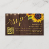 Carte D'accompagnement QR code rustique pays chic mariage RSVP (Devant)