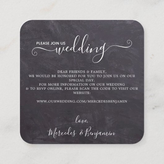 Carte D'accompagnement QR Code Rustique Tournesol Eucalyptus Mariage Invi (Dos)