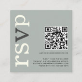 Carte D'accompagnement QR Code Sage Ivory Mariage en ligne RSVP (Devant)