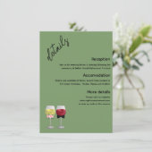 Carte D'accompagnement QR Code Scan Me Boho Couple Vin Mariage (Debout devant)