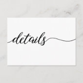 Carte D'accompagnement Qr code Script Mariage détails du site web noir bl (Devant)