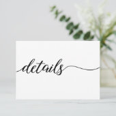 Carte D'accompagnement Qr code Script Mariage détails du site web noir bl (Debout devant)