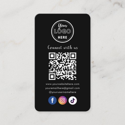 Carte D'accompagnement QR Code Se Connecter Avec Nous Les Médias Sociaux  (Devant)