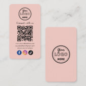 Carte D'accompagnement QR Code Se Connecter Avec Nous Les Médias Sociaux  (Devant / Derrière)