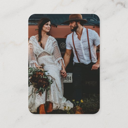 Carte D'accompagnement QR Code Simple Bohemian Terracotta Mariage photo (Dos)