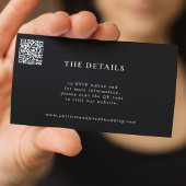 Carte D'accompagnement QR CODE simple mariage moderne détails du site web