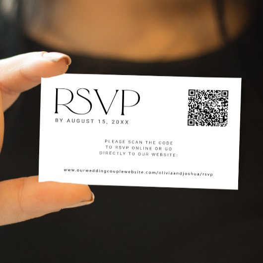 Carte D'accompagnement QR code simple mariage moderne site web en ligne R