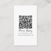 Carte D'accompagnement QR Code Simple Photo Budget RSVP simple en ligne (Dos)