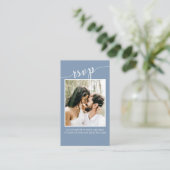 Carte D'accompagnement QR Code Simple Photo Budget RSVP simple en ligne (Debout devant)