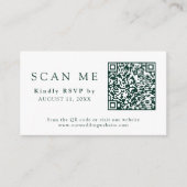 Carte D'accompagnement QR Code Site Mariage Emerald Green Wedding RSVP (Devant)
