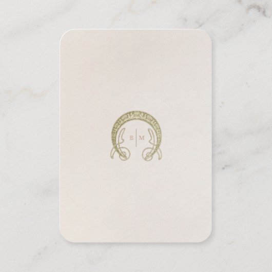 Carte D'accompagnement QR Code Site Mariage Info Art Nouveau (Dos)