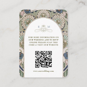 Carte D'accompagnement QR Code Site Mariage Info Art Nouveau