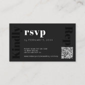 Carte D'accompagnement QR CODE site mariage moderne rsvp en ligne (Devant)