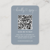 Carte D'accompagnement QR Code Site Mariage RSVP Dusty Blue Photo (Devant)