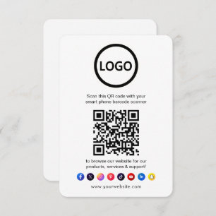 Carte D'accompagnement QR Code Site Web d'entreprise Me scanner Médias so