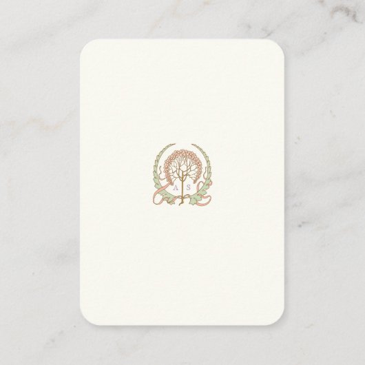 Carte D'accompagnement QR Code Site Web Mariage Info Boîtier Art Nouveau (Dos)