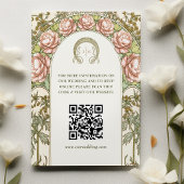 Carte D'accompagnement QR Code Site Web Mariage Info Boîtier Art Nouveau