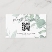 Carte D'accompagnement QR code site web moderne eucalyptus botanique (Dos)