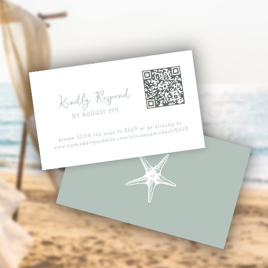 Carte D'accompagnement QR code summer coastal beach website RSVP