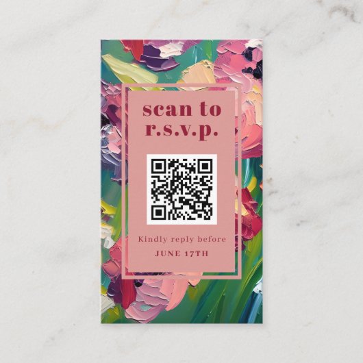 Carte D'accompagnement QR Code Super Déco Peinture Mariage RSVP (Devant)