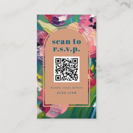 Carte D'accompagnement QR Code Super Déco Peinture Mariage RSVP (Devant)