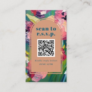 Carte D'accompagnement QR Code Super Déco Peinture Mariage RSVP