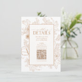 Carte D'accompagnement QR Code Terracotta Floral Détails du Mariage (Debout devant)