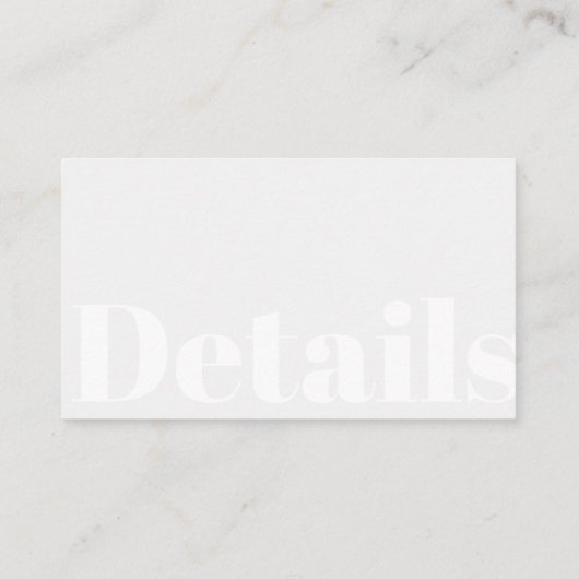 Carte D'accompagnement QR CODE typographie moderne mariage détails du sit (Dos)