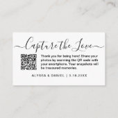 Carte D'accompagnement QR Code Wedding Photo Sharing Capture the love (Dos)