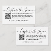 Carte D'accompagnement QR Code Wedding Photo Sharing Capture the love (Devant / Derrière)