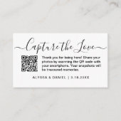 Carte D'accompagnement QR Code Wedding Photo Sharing Capture the love (Devant)