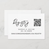 Carte D'accompagnement QR code wedding registry Modern script custom (Devant / Derrière)