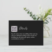 Carte D'accompagnement QR Code Wedding RSVP Détails Cadeaux Hôtel Website (Debout devant)