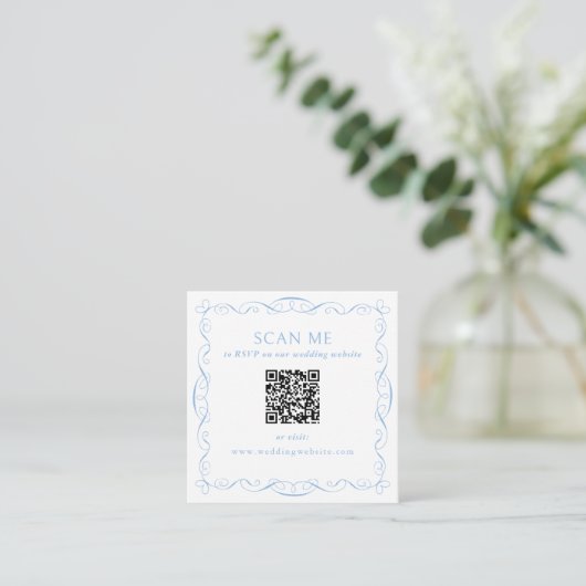 Carte D'accompagnement QR Code Wedding Website (Debout devant)