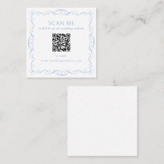 Carte D'accompagnement QR Code Wedding Website (Devant / Derrière)