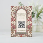 Carte D'accompagnement QR Code Wedding Website Info Art Nouveau (Debout devant)