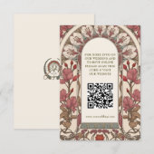 Carte D'accompagnement QR Code Wedding Website Info Art Nouveau (Devant / Derrière)