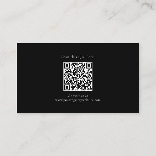 Carte D'accompagnement QR Code White Chic Elegant Simple Registry (Dos)