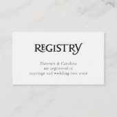 Carte D'accompagnement QR Code White Chic Elegant Simple Registry (Devant)