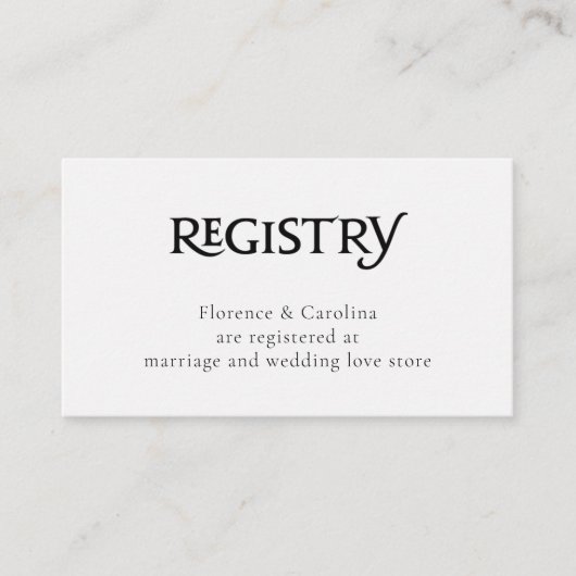 Carte D'accompagnement QR Code White Chic Elegant Simple Registry (Devant)