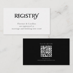 Carte D'accompagnement QR Code White Chic Elegant Simple Registry