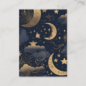 Carte D'accompagnement qr codeMariage céleste d'or bleu nuit (Dos)